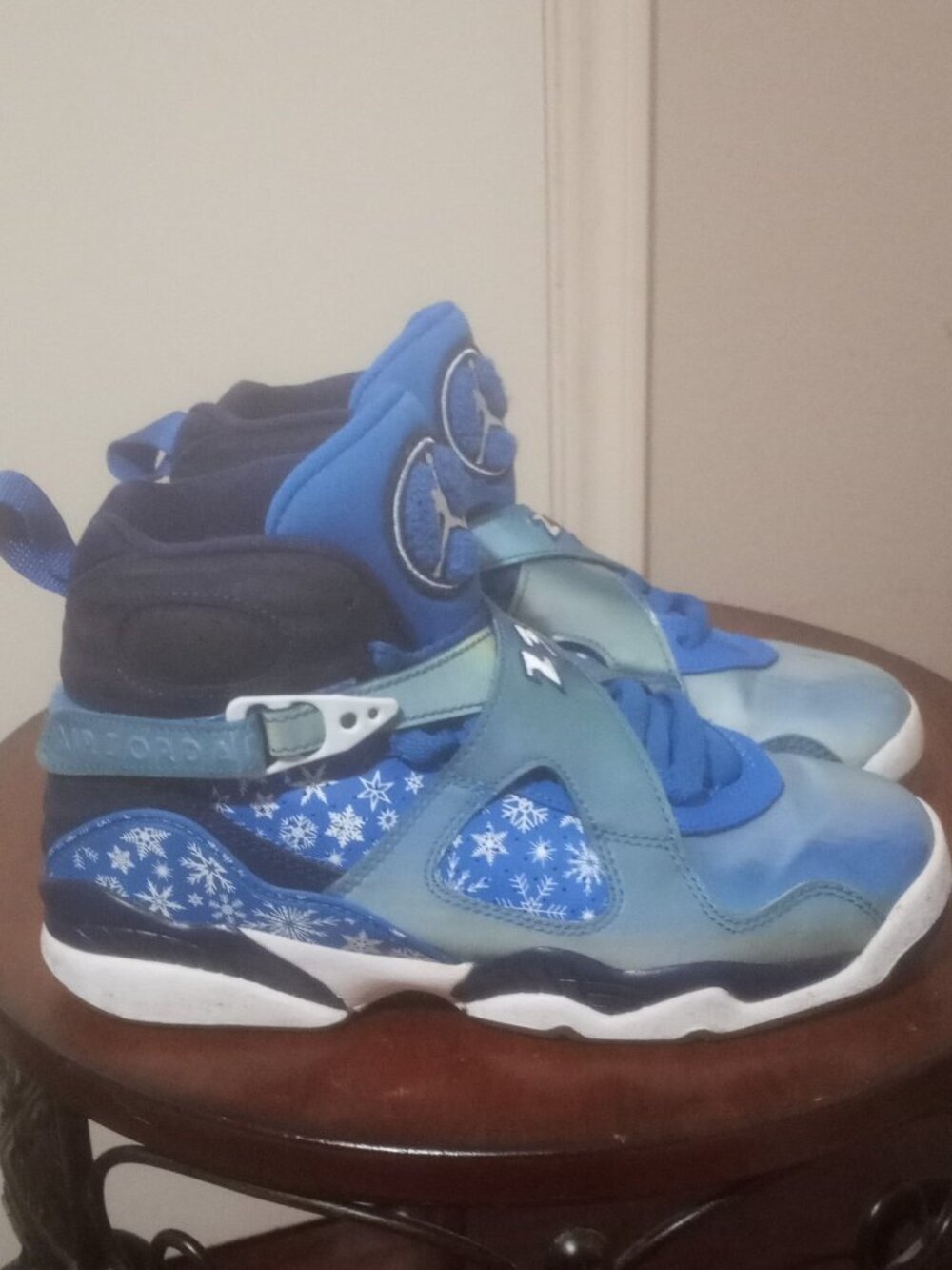 Nike Air Jordan Retro 8 GS Snowflake Blue/White/Black (305368-400) 5Y/Womens 6.5